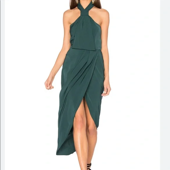 shona joy emerald green dress Shona Joy Luxe Bias Cowl Slip Dress (Emerald) main image 1